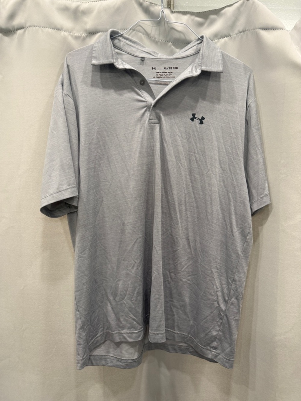 Under Armour Playoff Polo Shirt Mens XL Gray Loose Fit Golf Performance